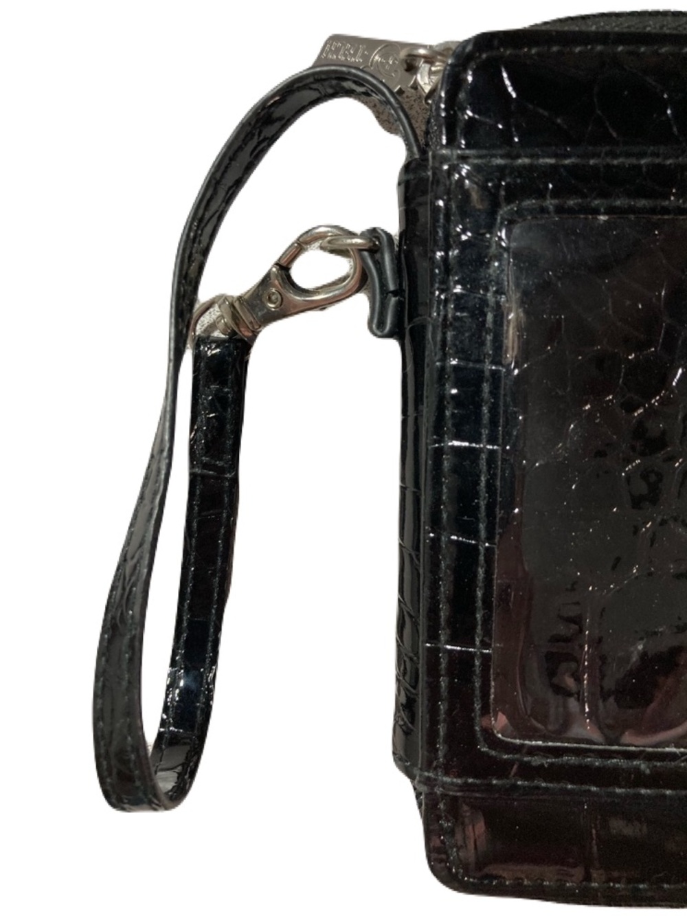Disney Parks Authentic Mickey Mouse Black Croc-Embossed Phone Case Wristlet EUC - Picture 4 of 11